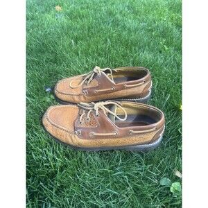 LL Bean Allagash Bison Boat Shoes Leather 244472 Mens 9.5 Oxford